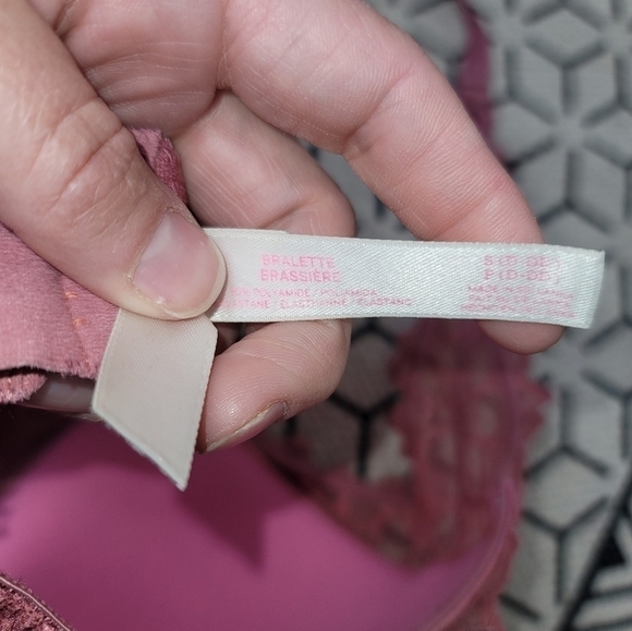 VICTORIA'S SECRET PINK DUSTY ROSE LACE HALTER BRALETTE, SIZE SMALL D-DD … - Picture 6 of 9
